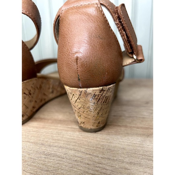 Unr8ed Girls wedge sandals faux leather cork size 3 - Picture 4 of 9